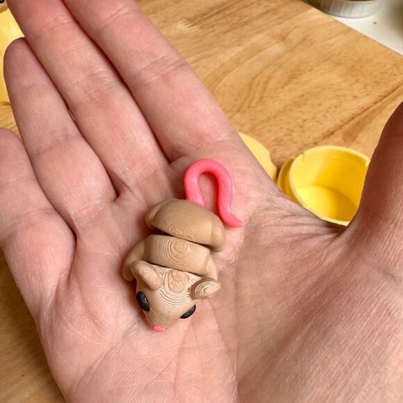 3D Printed Baby Mice With Cheese Storage Container Set - Picture 3 of 4